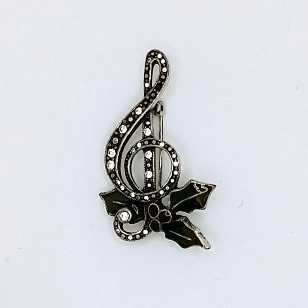 Vintage Treble Clef Music Note Brooch Pin